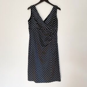 DONNA RICCO V-Neckline Polka Dot Sheath Dress 12